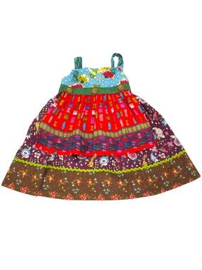 Matilda Jane Paint by Numbers Crafty Knot Apron Dress Festive Colorful Girl's 6